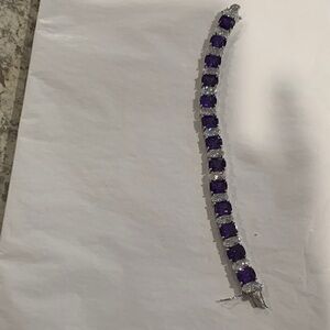 Elegant Purple and Silver Bracelet